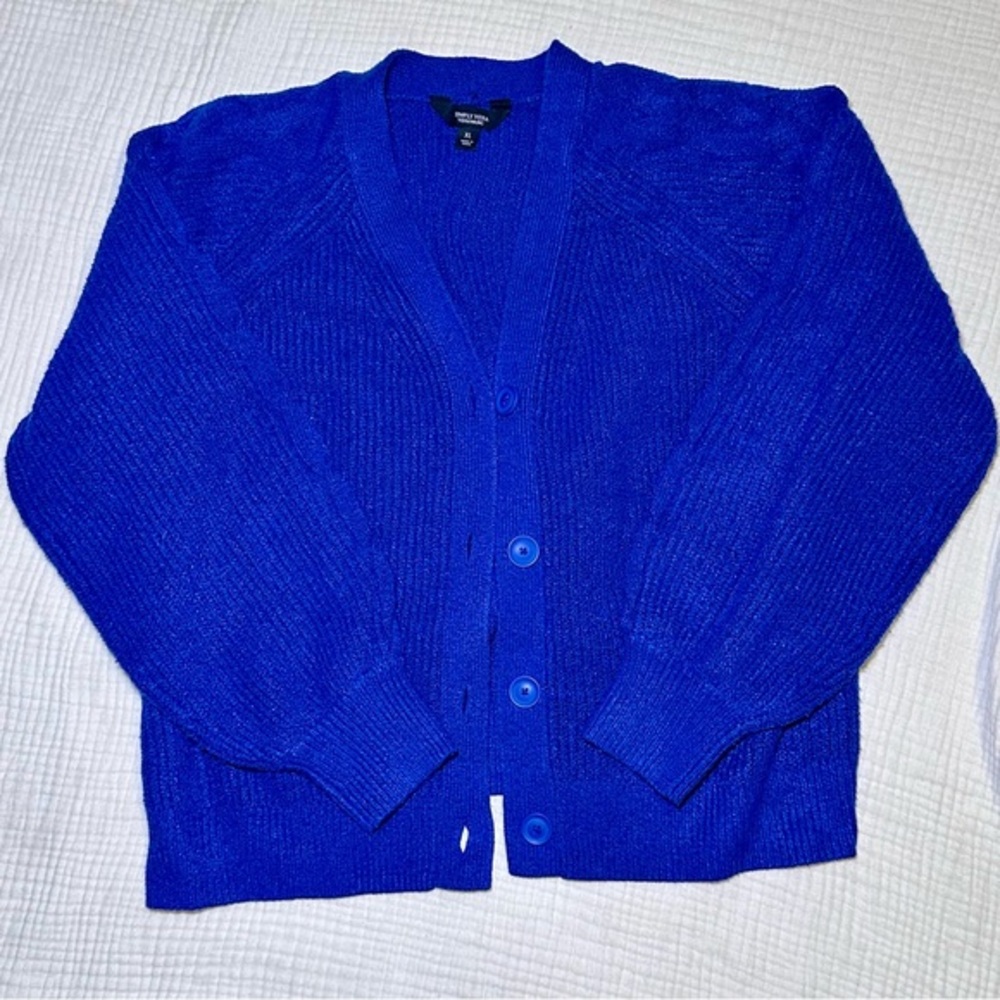 Simply Vera Vera Wang Blue Cardigan Sweater